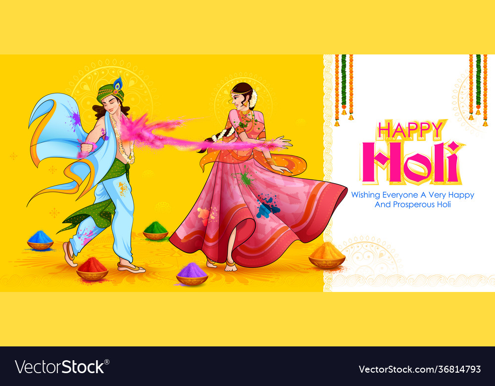 Abstract colorful happy holi background card Vector Image