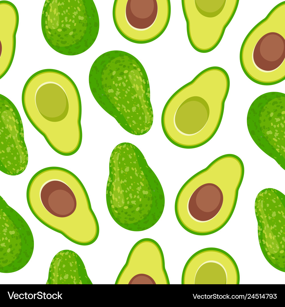 Avocado seamless pattern background Royalty Free Vector