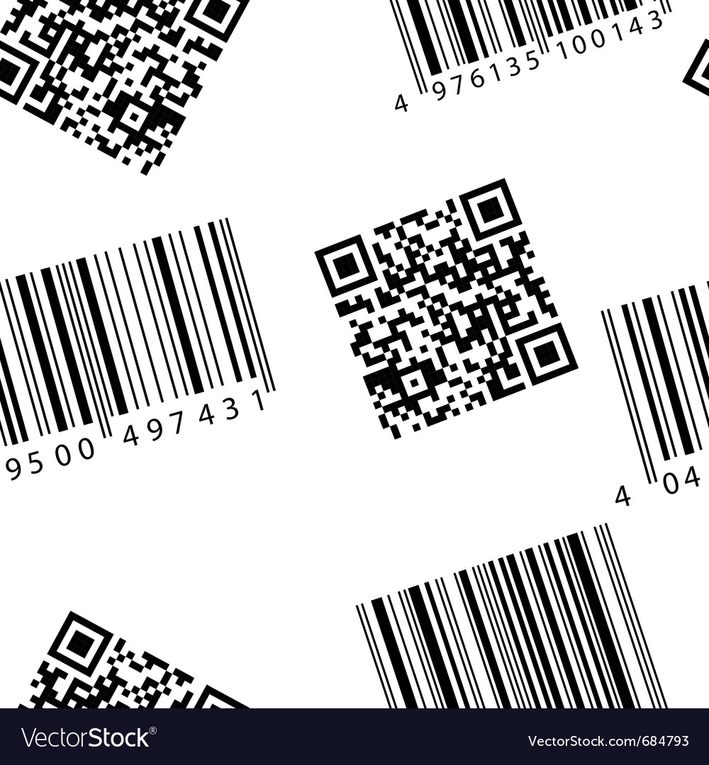 Barcode & QR Code Seamless Pattern