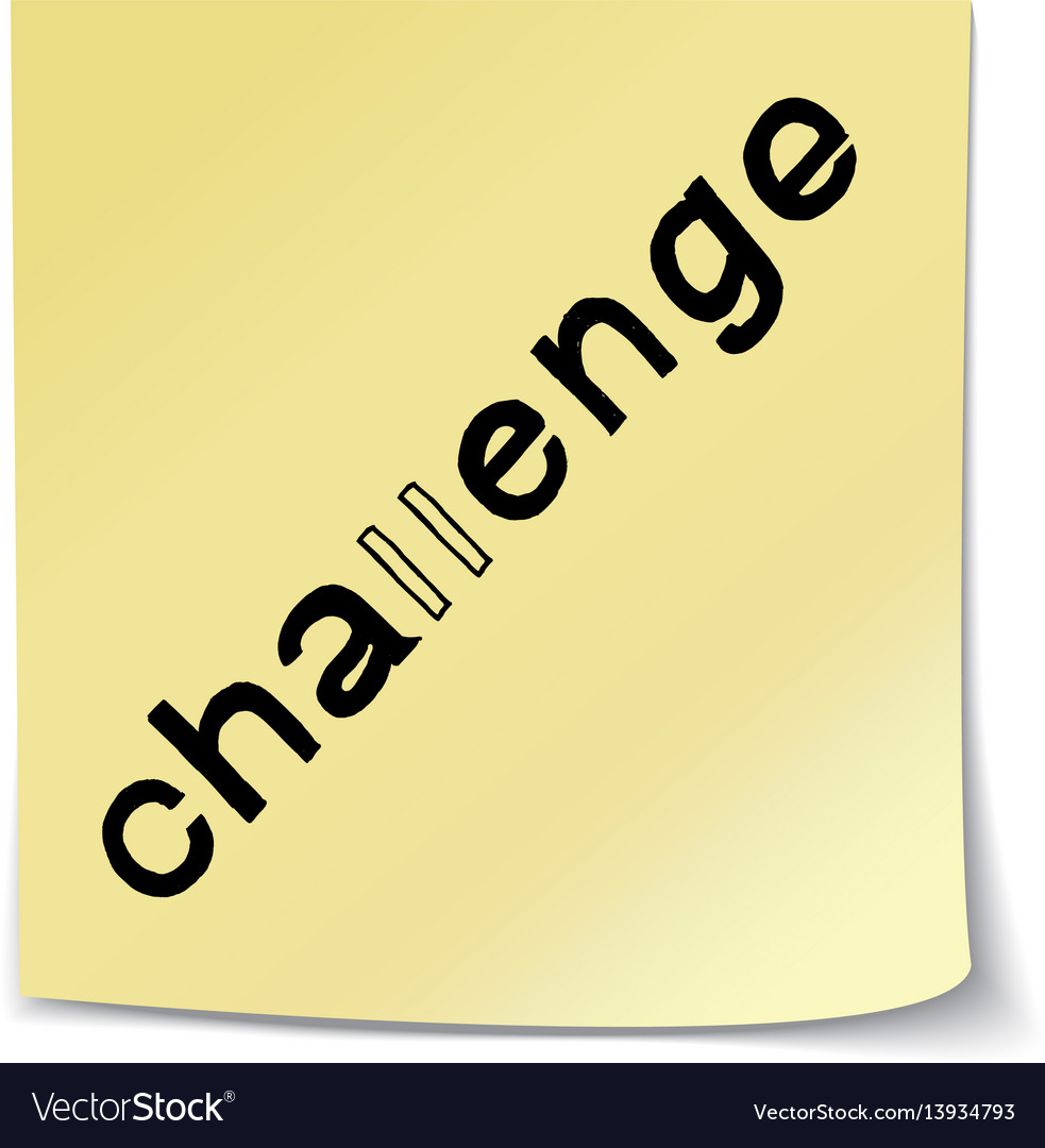 Challenge lettering on sticky note