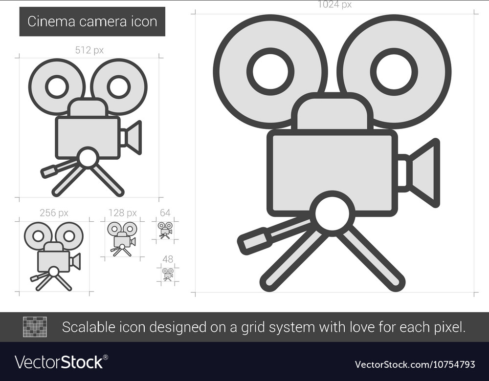 Cinema camera line icon