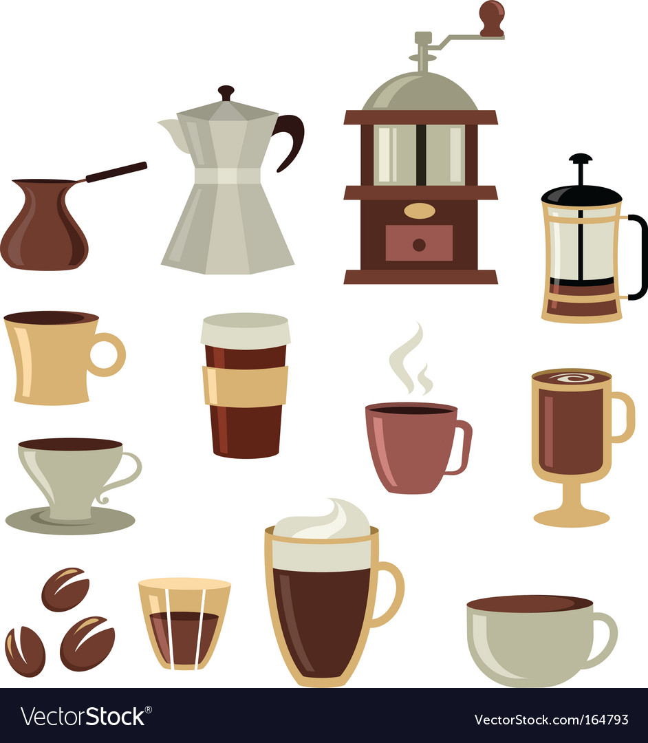 Coffee design elements Royalty Free Vector Image