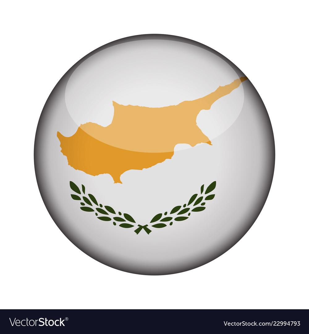 Cyprus flag in glossy round button icon cyprus Vector Image