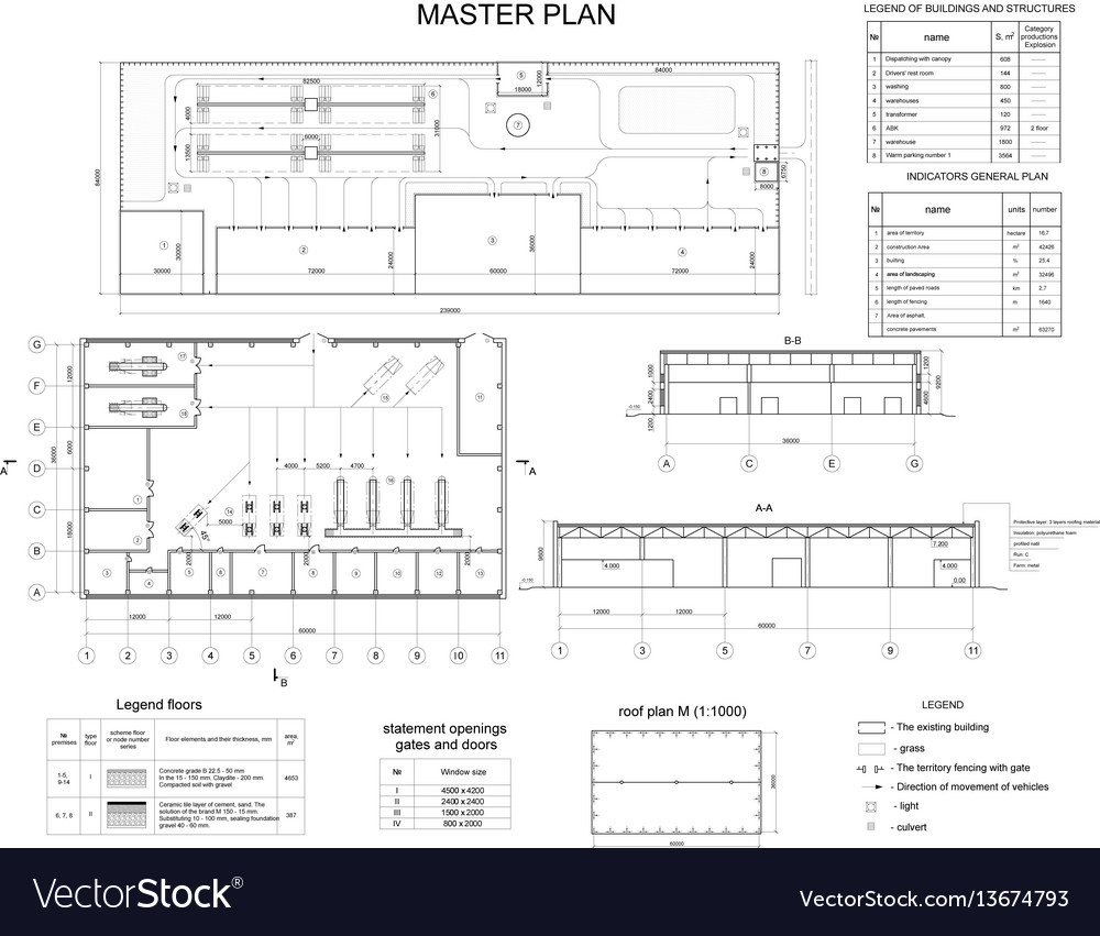 drawing of vehicle fleet format vector image floor plan format