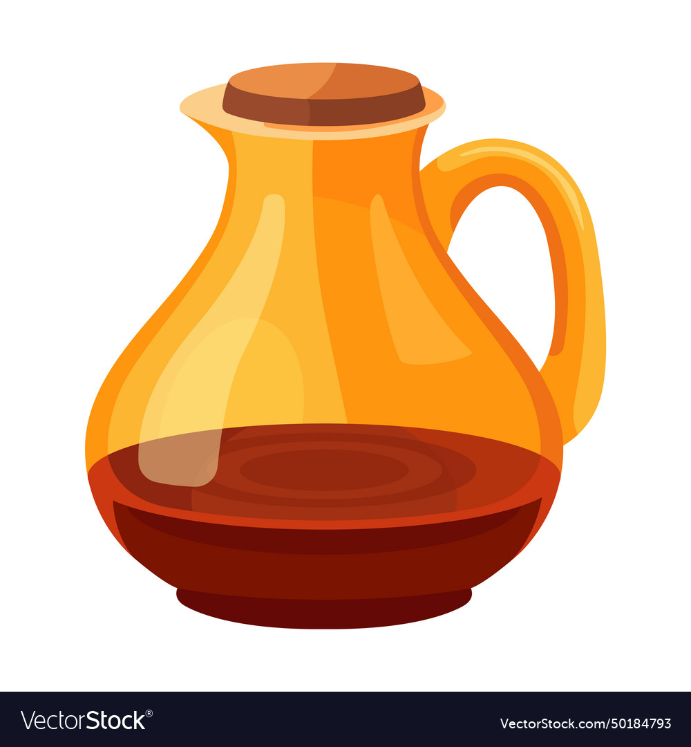 Glass jug with oil