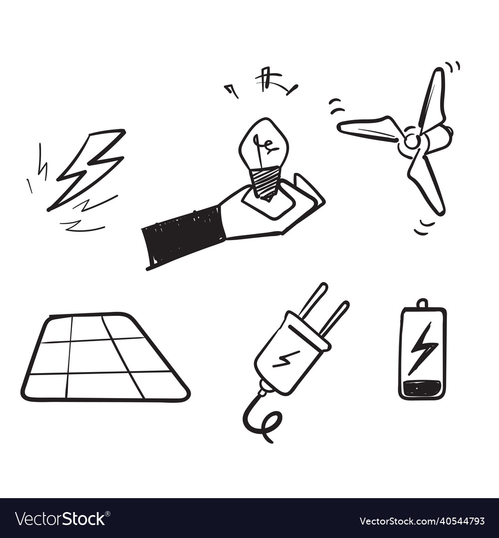 Hand drawn doodle electricity related icon Vector Image