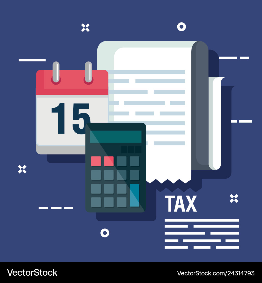 Invoice report with calendar finance Royalty Free Vector