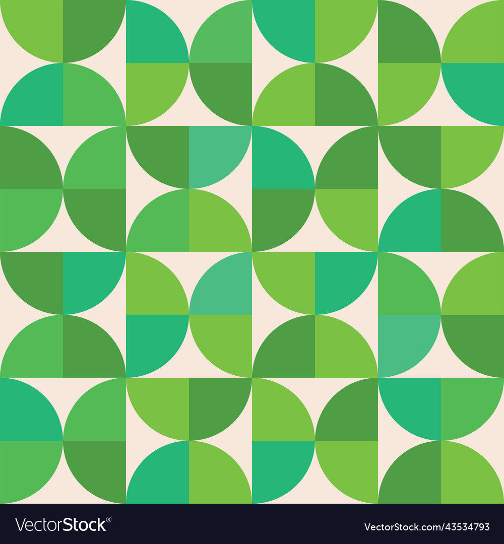 Mid century half circles green seamless pattern Vector Image