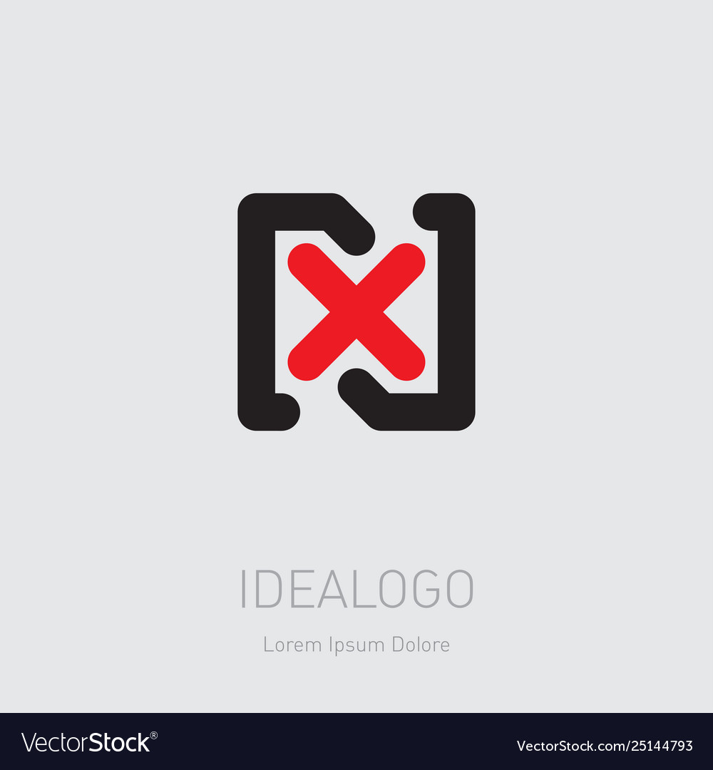 N and x initial logo nx - design element or icon