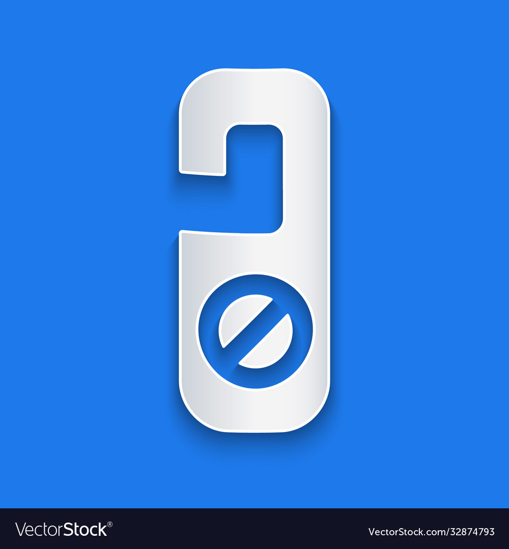 Paper cut please do not disturb icon isolated on Vector Image Paper cut please do not disturb icon isolated on vector image on... 