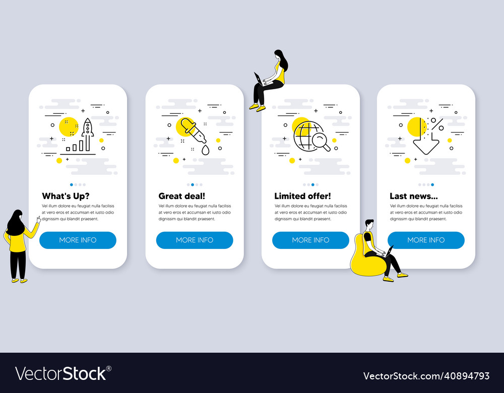 Set of line icons such as internet search vector image Set of line icons such as internet search