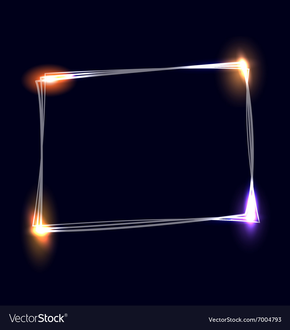 Sketchy frame with light effects Royalty Free Vector Image