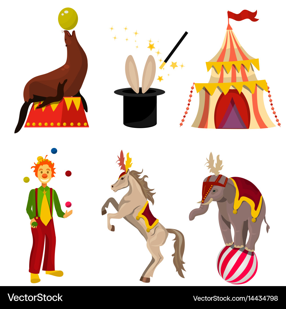 Circus set Royalty Free Vector Image - VectorStock
