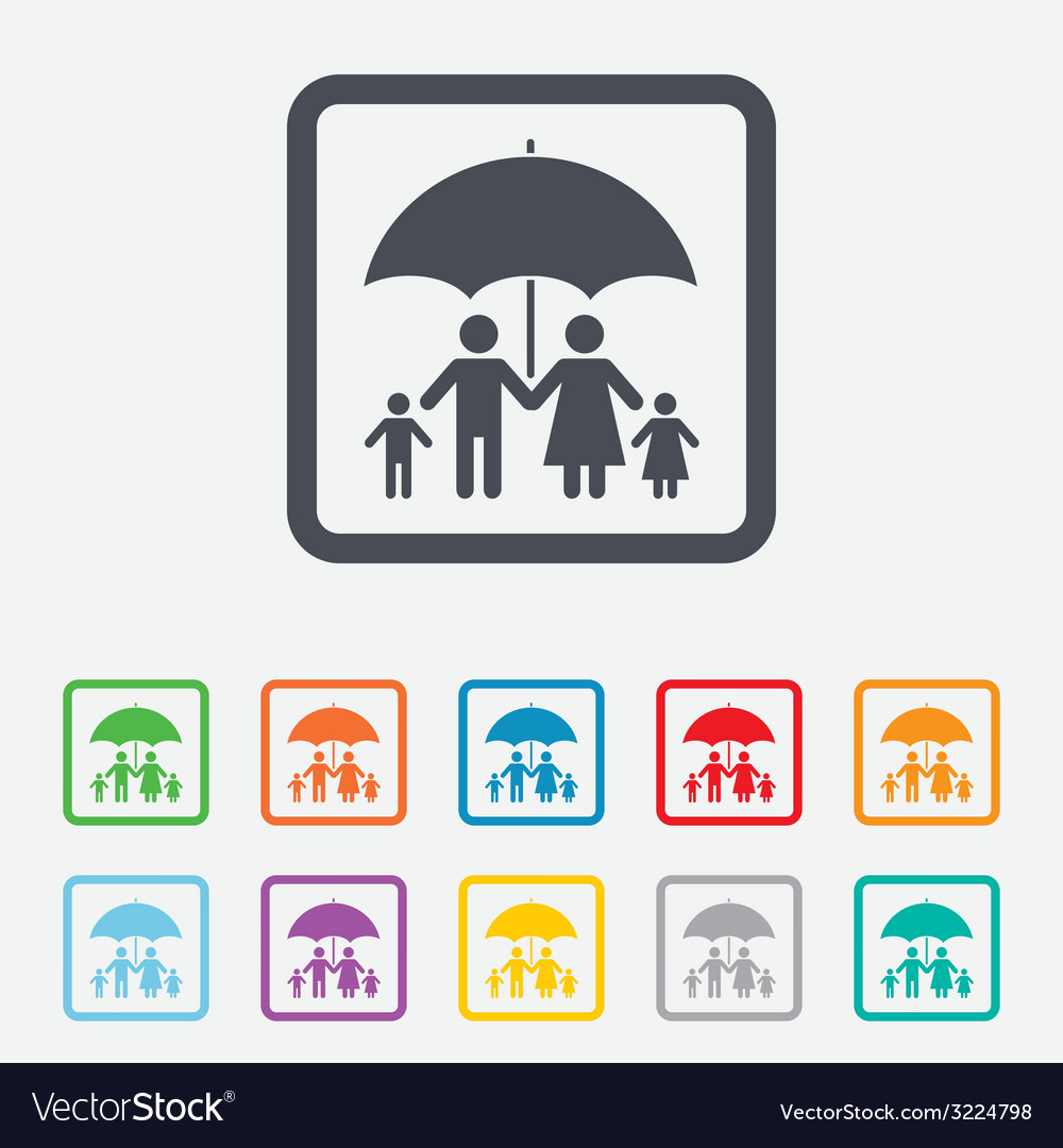 Vollständige Familienversicherung Symbolschirm Symbol