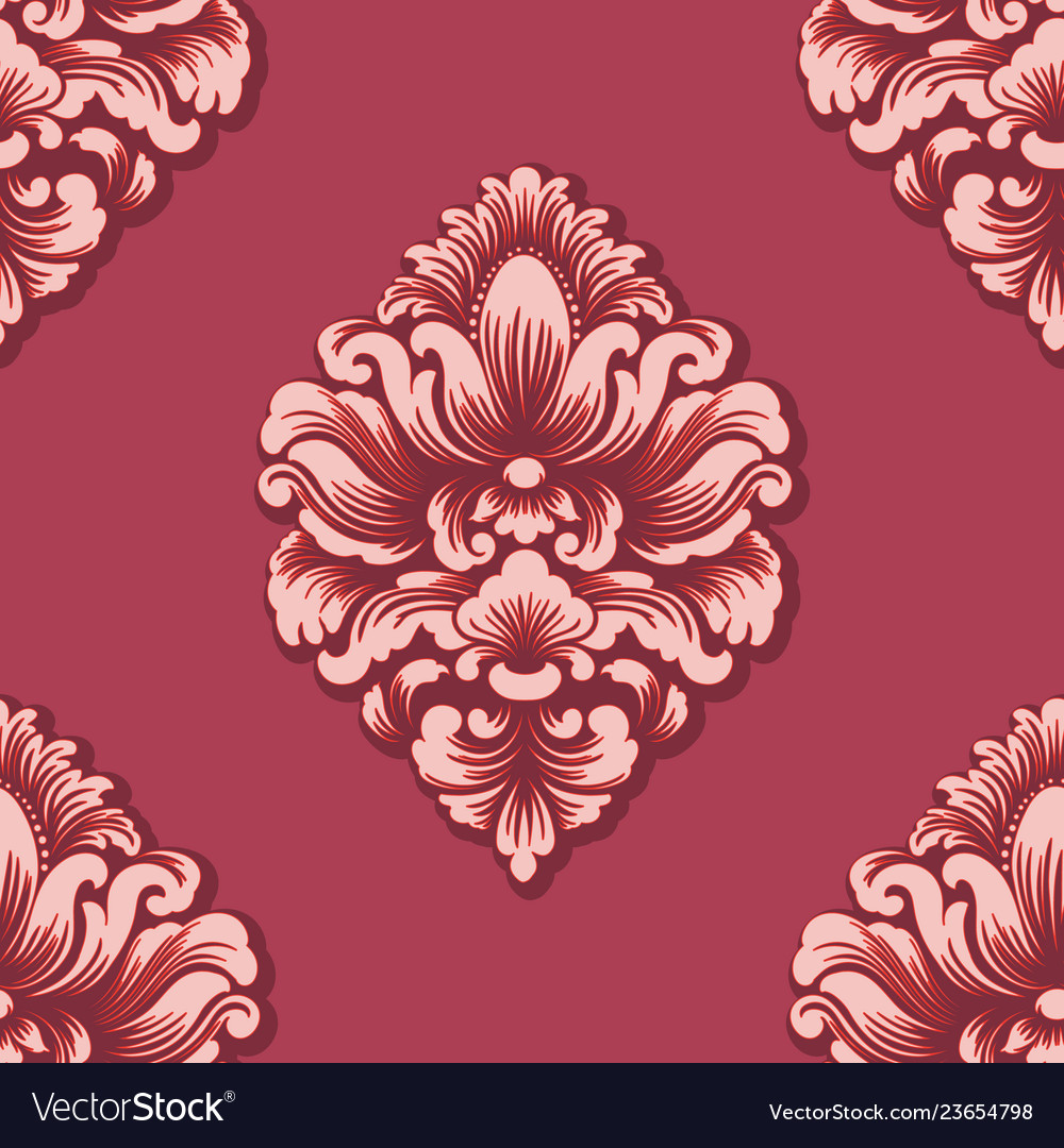 Damask Floral Pattern Element