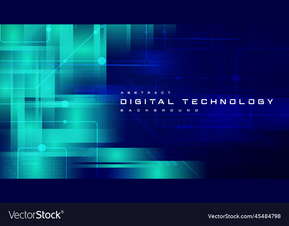 Digital technology speed connect blue green tech Vector Image