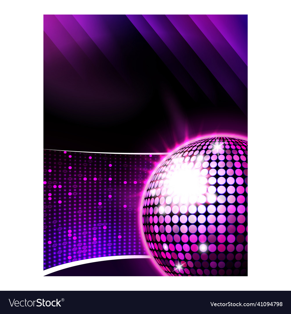 Disco music party poster background Royalty Free Vector