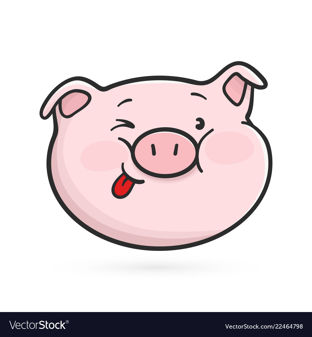 Emoji pig is showing a tongue vector image Emoji pig is showing a tongue