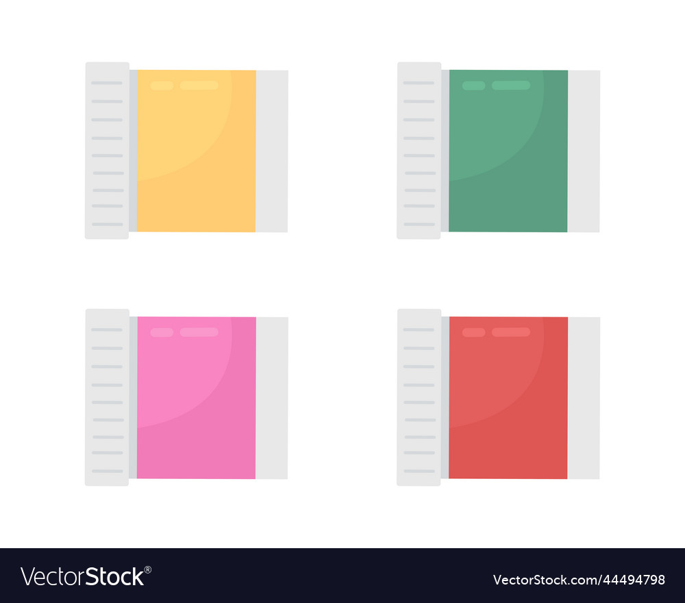 Gouache paints semi flat color objects set vector image Gouache paints semi flat color objects set