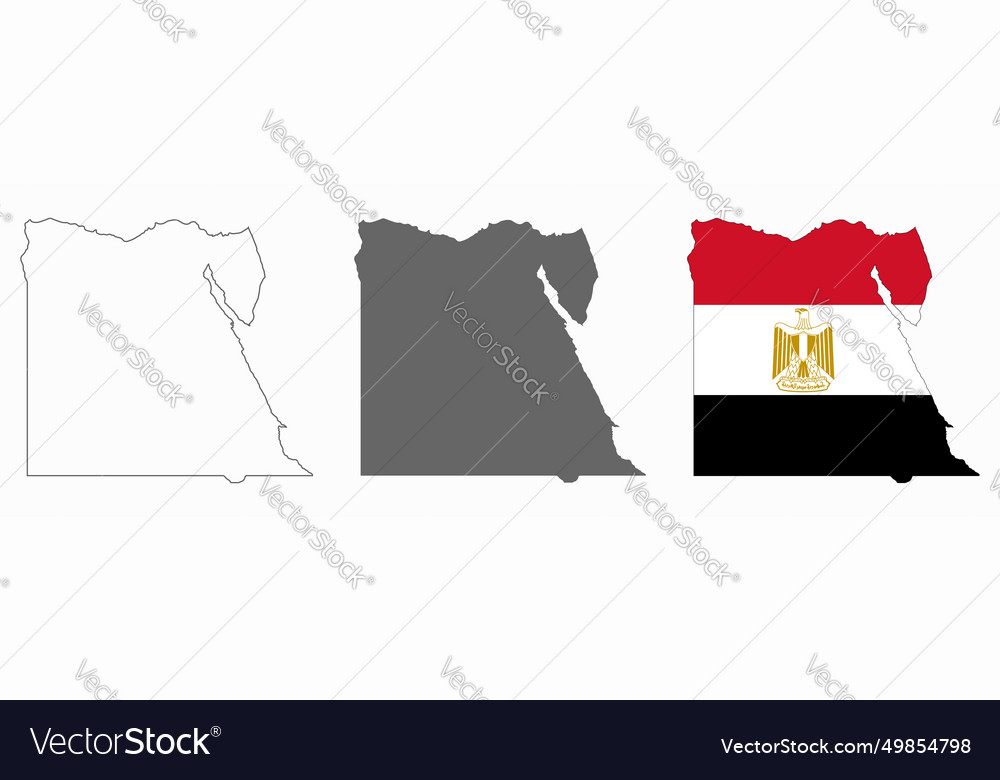 Highly detailed egypt map with borders isolated