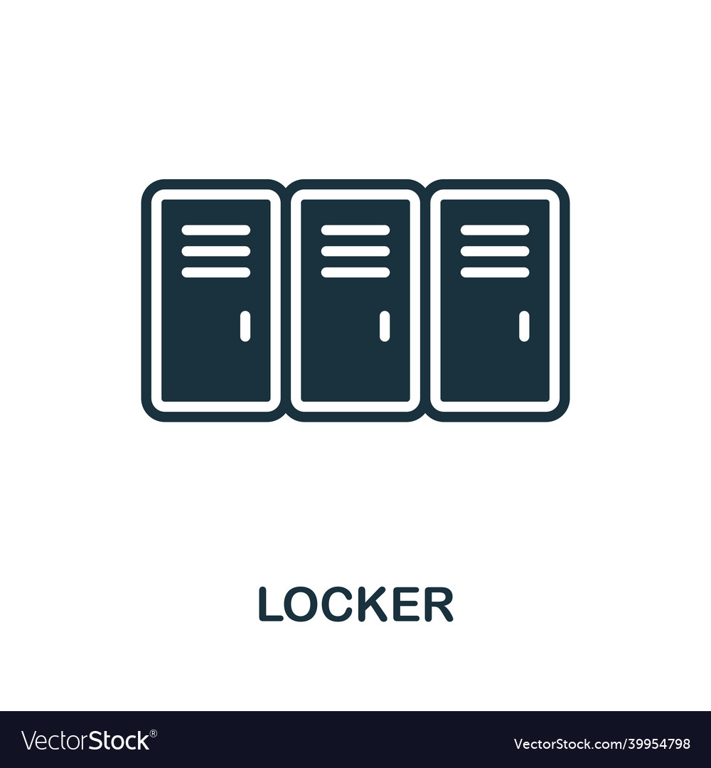 Locker icon monochrome sign from gym collection