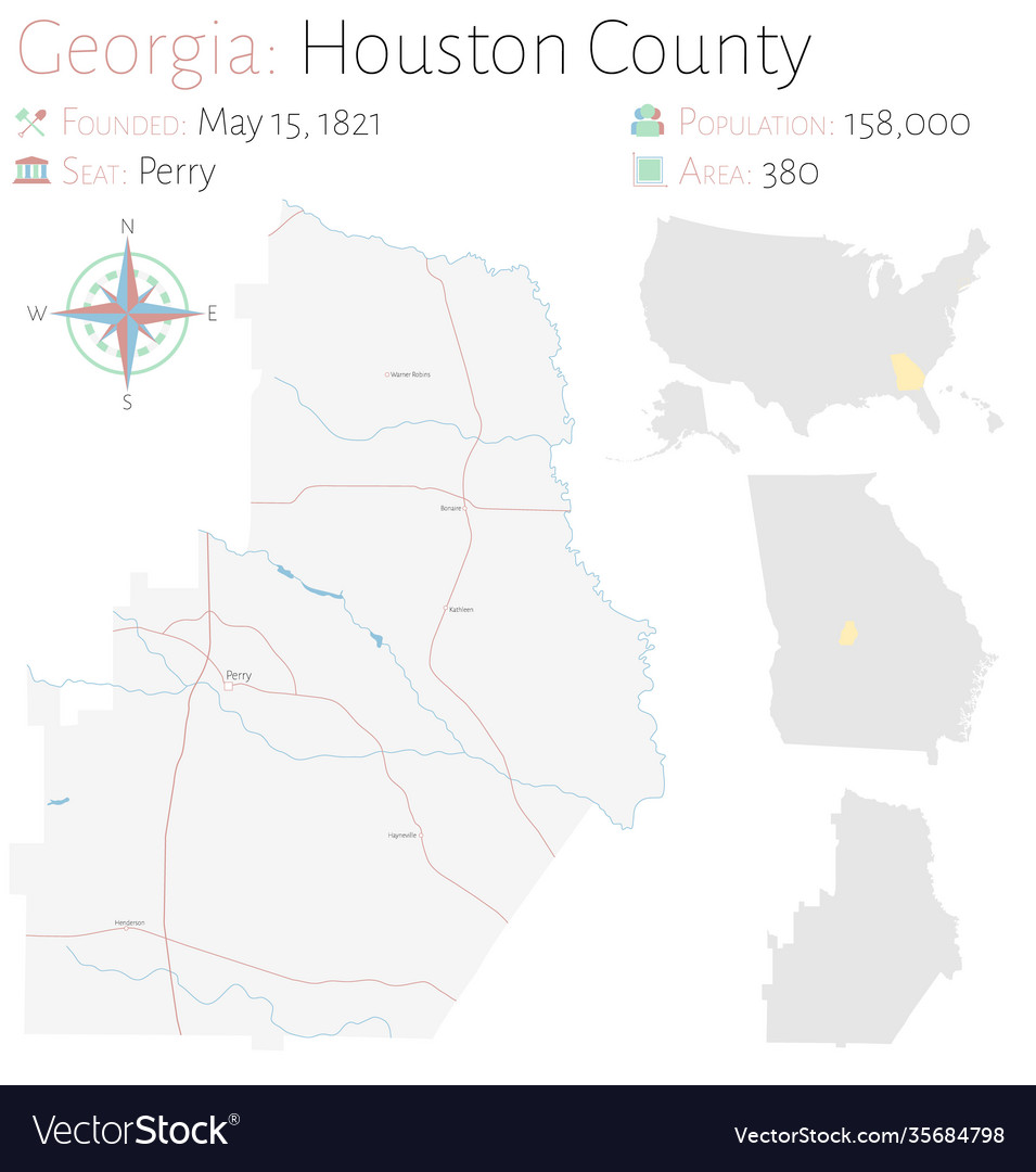 Map houston county in georgia