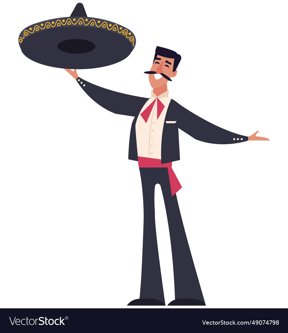 Mexican mariachi man Royalty Free Vector Image