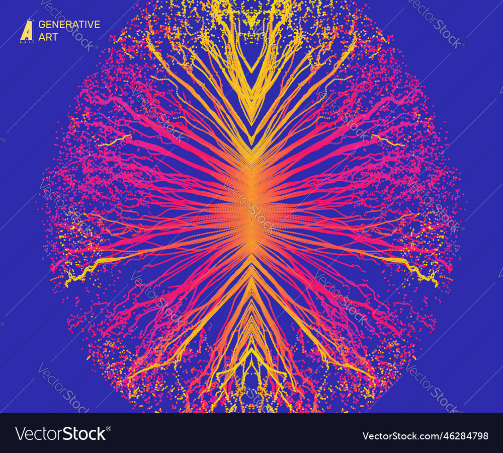 Point explode array with dynamic emitted vector image Point explode array with dynamic emitted