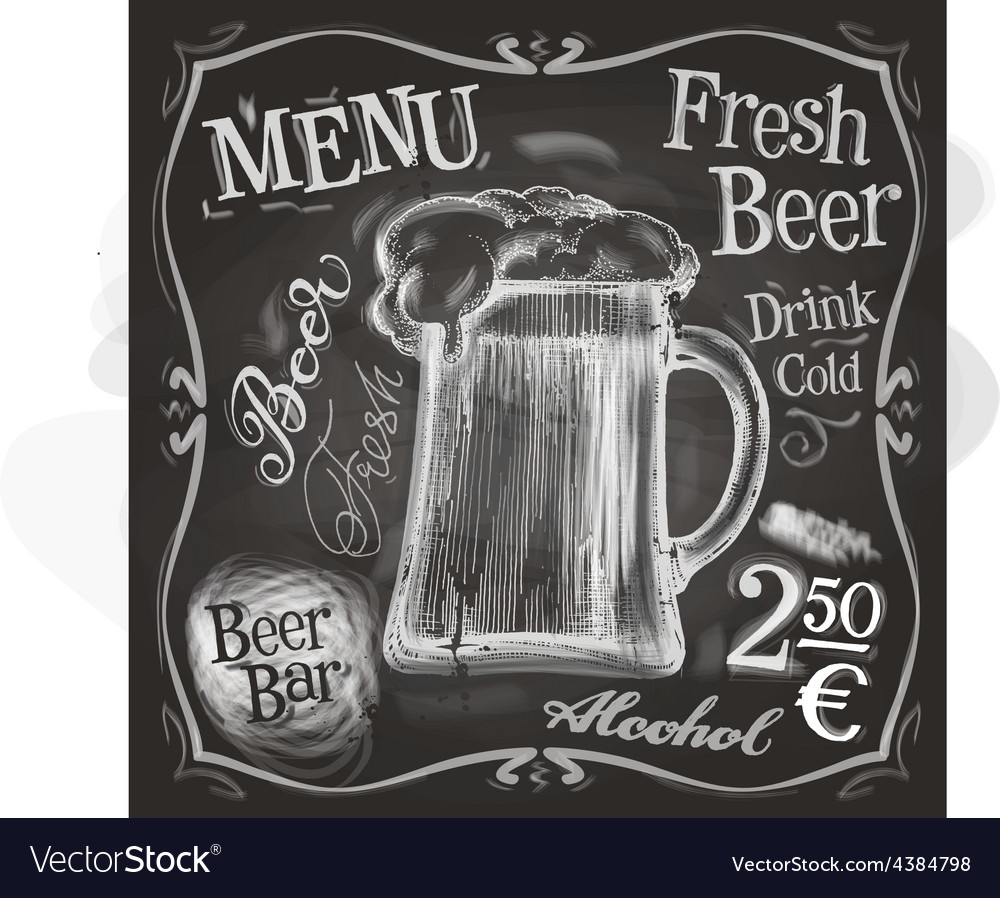 Pub logo design template beer mug or menu