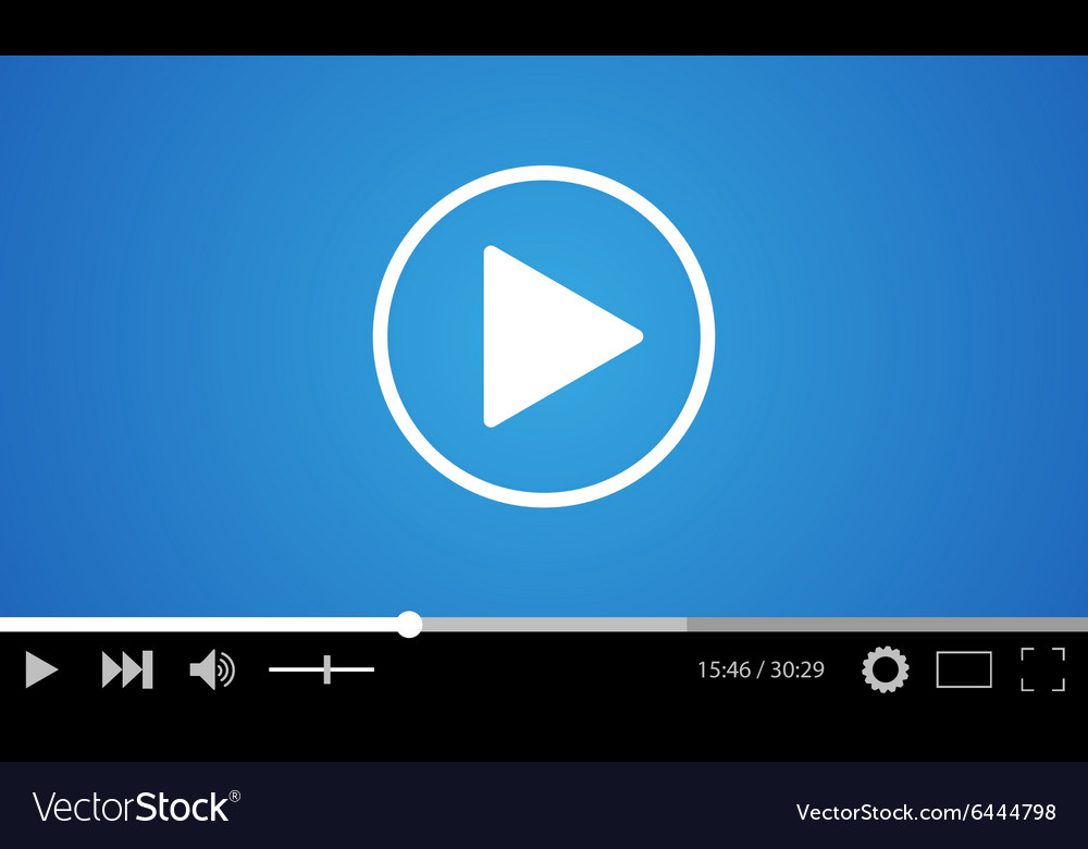 Video player flat design Royalty Free Vector Image