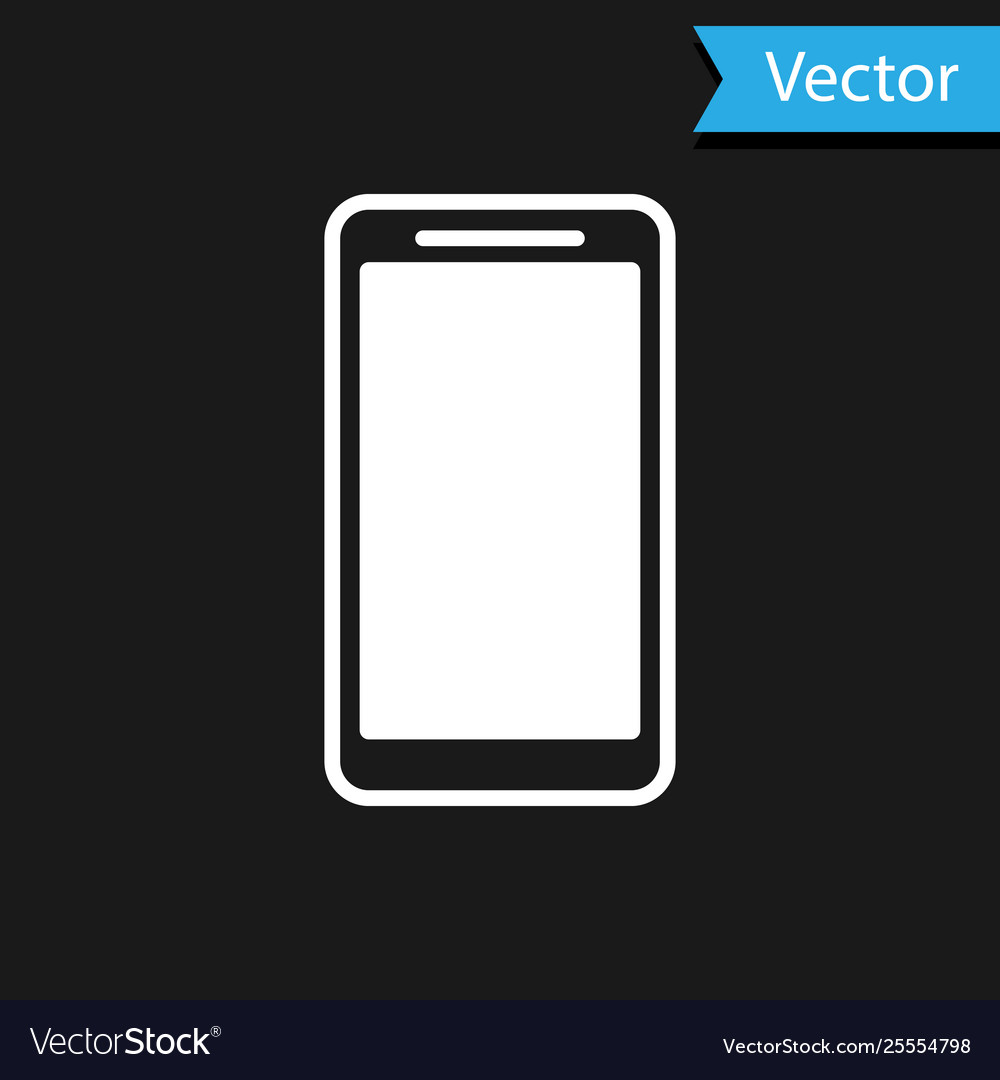 White Smartphone Mobile Phone Icon Isolated Vector Image