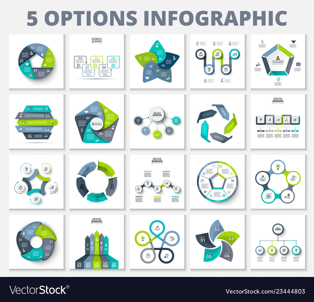 Bundle infographics elements business vector image Bundle infographics elements business