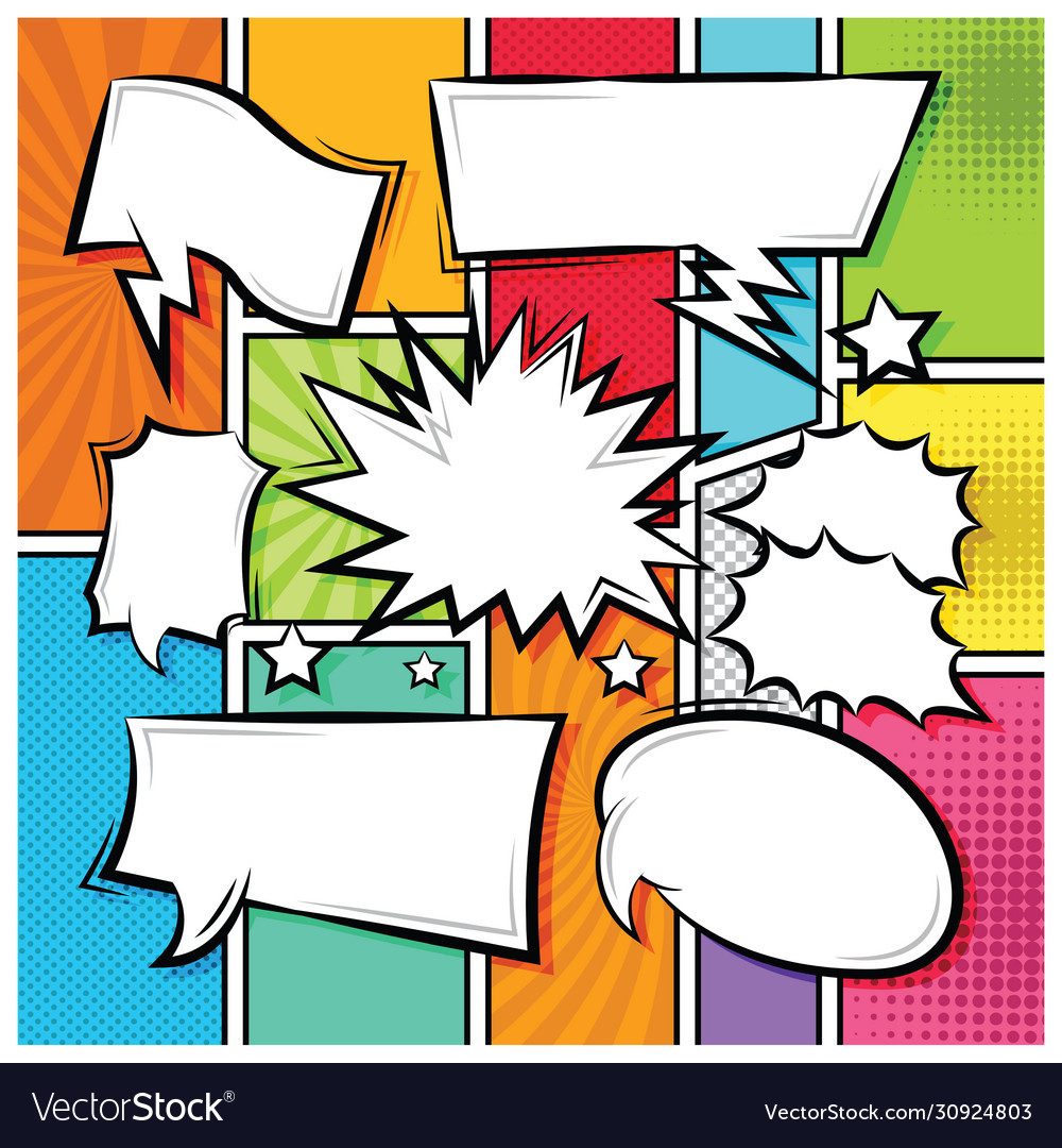 Comic speech bubbles icons collection color