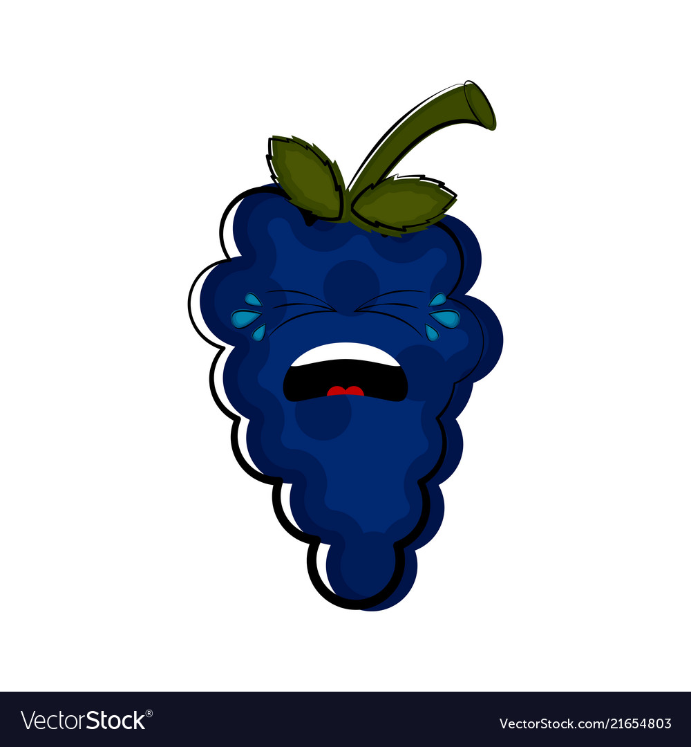 Crying grapes cartoon character emote