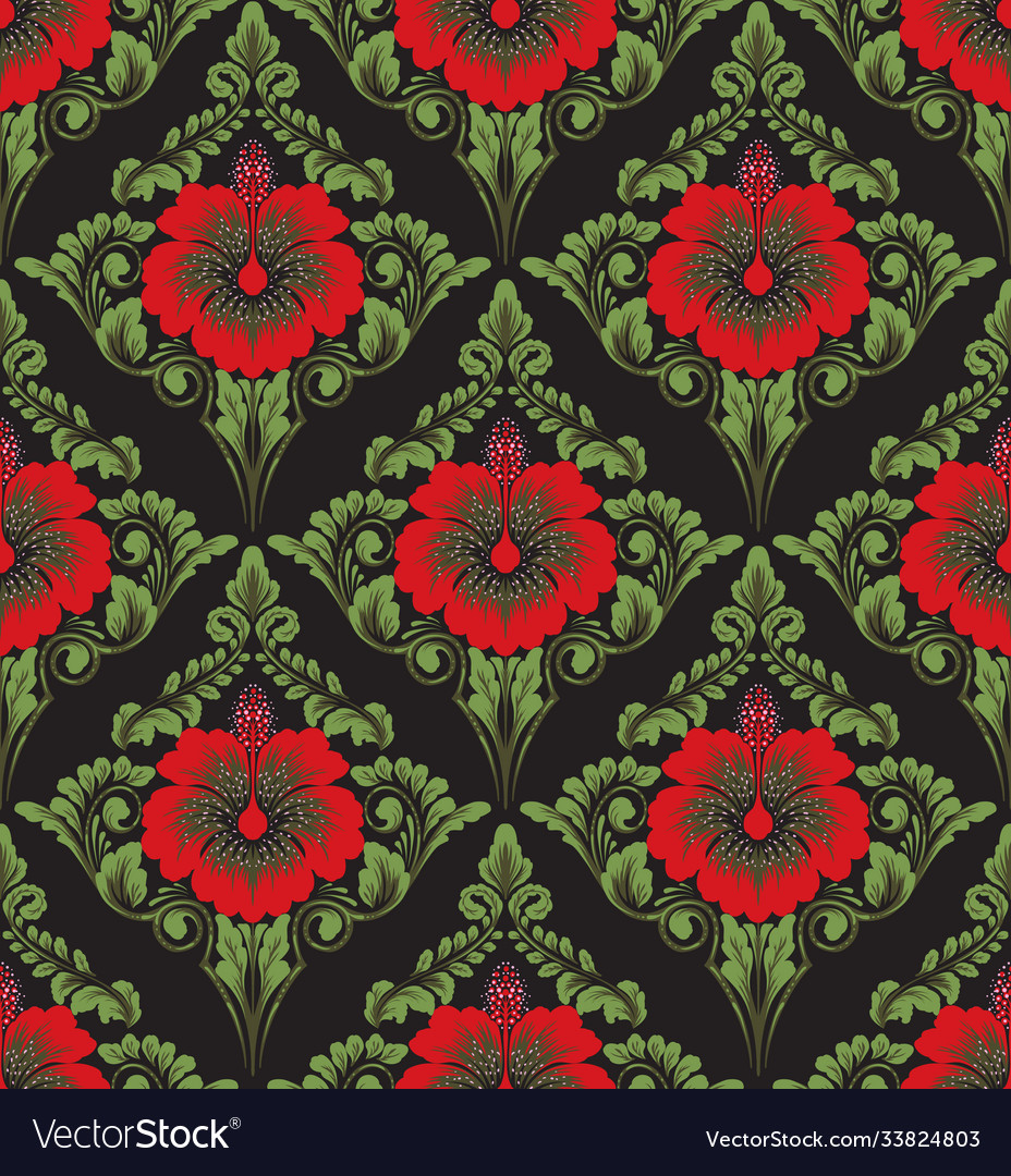 Damask seamless pattern element classical vector image Damask seamless pattern element classical
