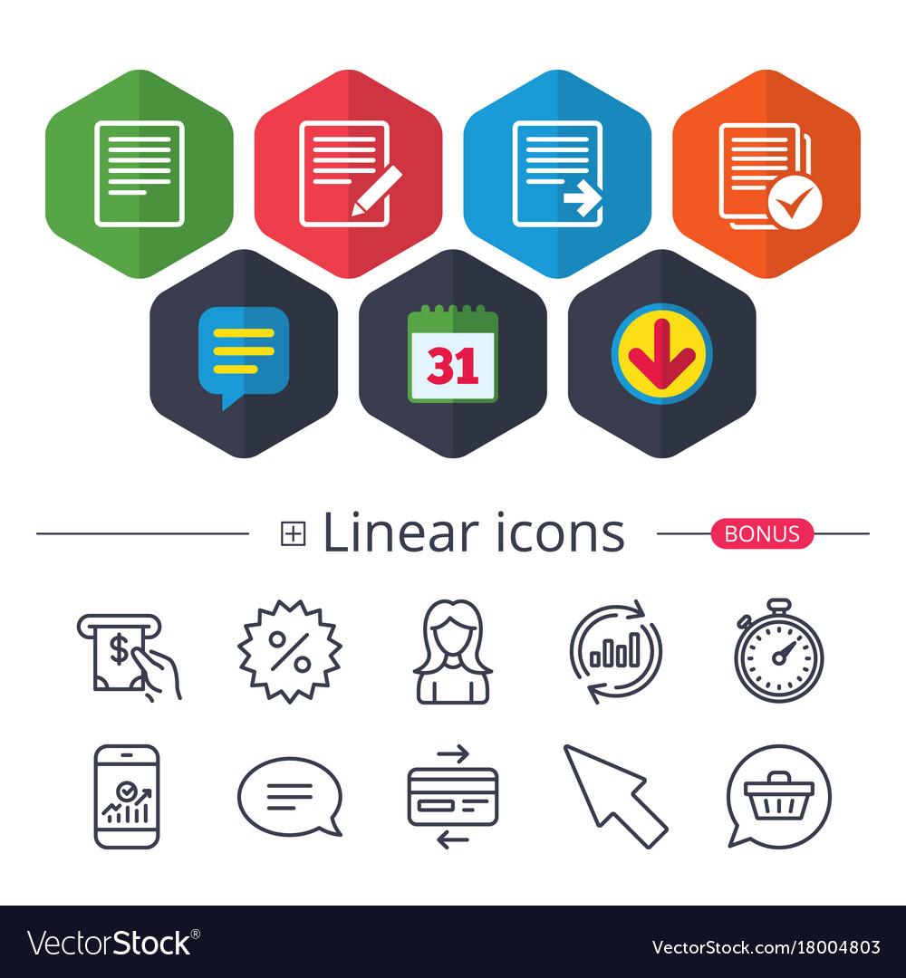 Document icons download file and checkbox