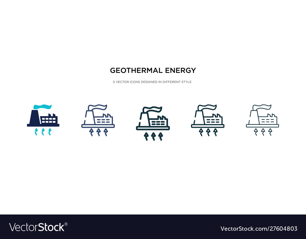 Geothermal energy icon in different style two