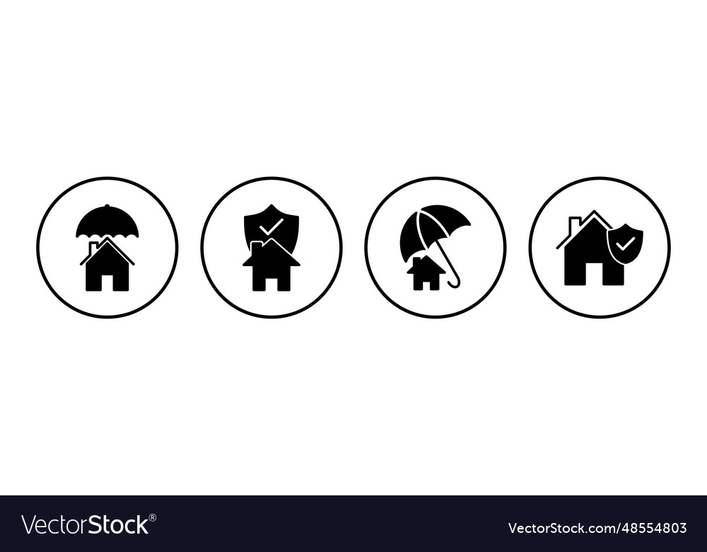 Home insurance icon shield protect logo vector image Home insurance icon shield protect logo