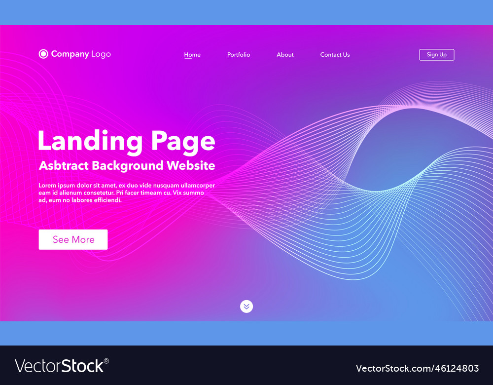 Landing page abstract wave background website
