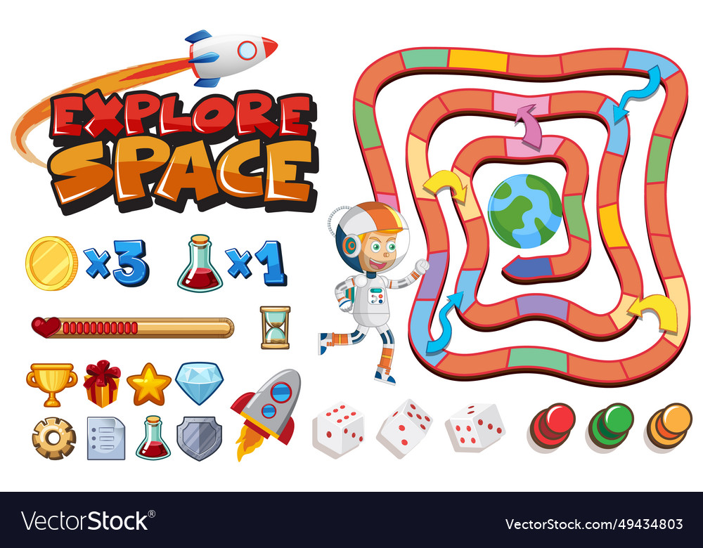 Space adventure maze game template