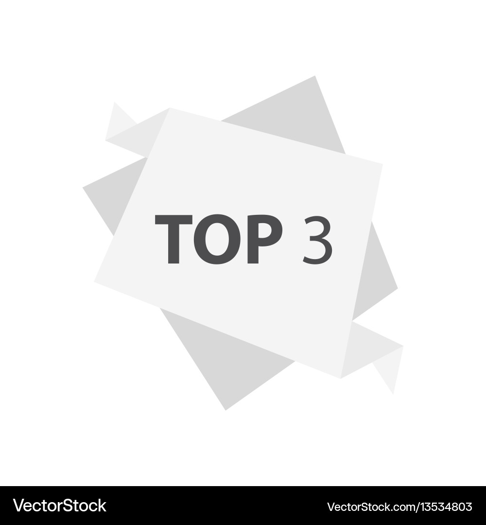 Top3 Text In Label White Color Royalty Free Vector Image