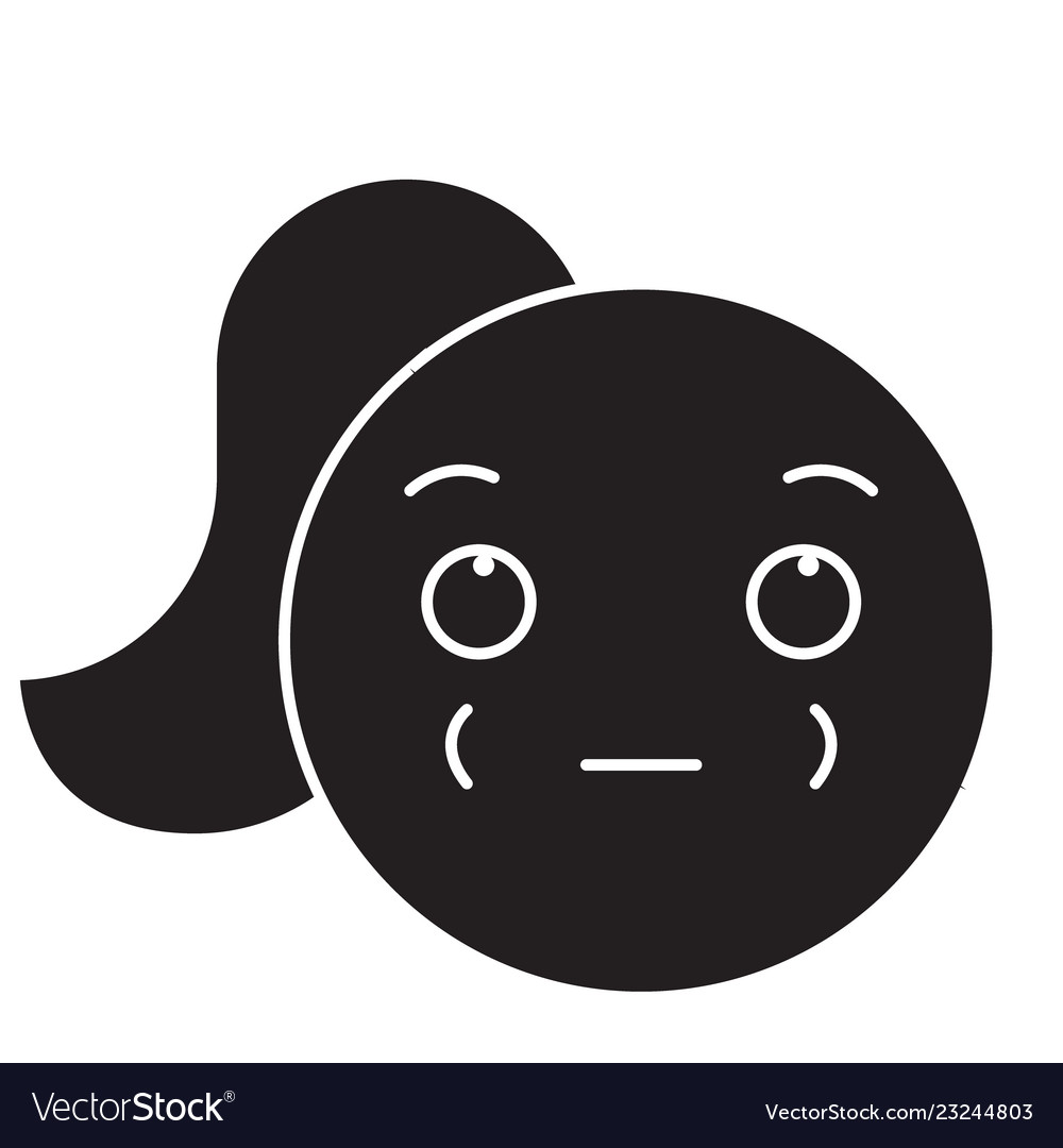 Woman emoji black concept icon