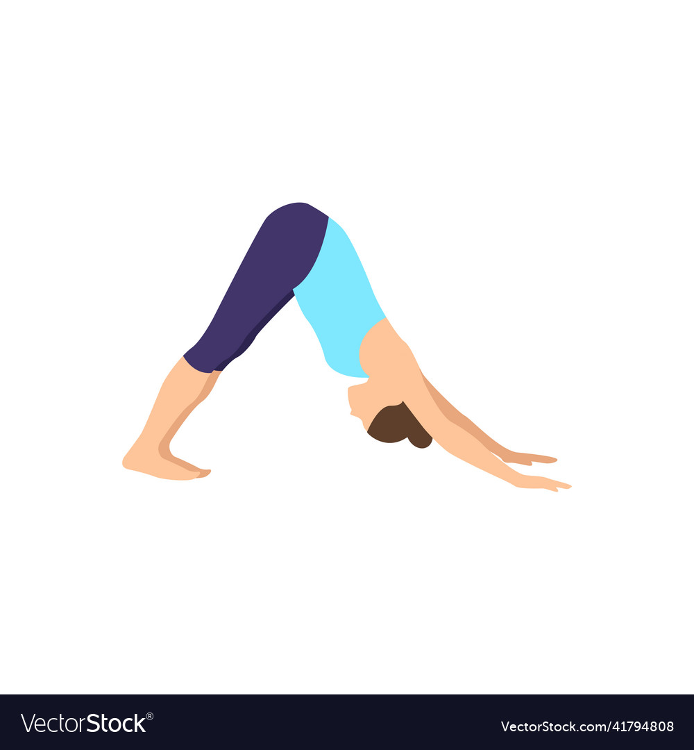 A Woman Does Yoga Poses On White Background Vector Image