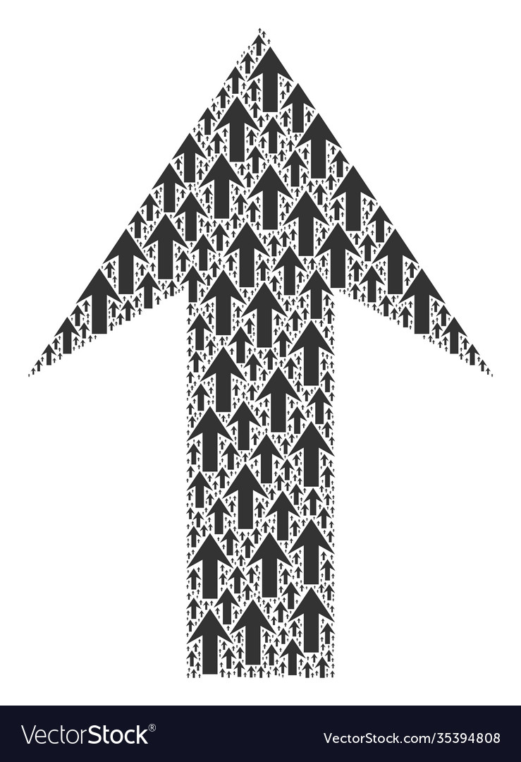 Arrow up recursive mosaic itself icons vector image Arrow up recursive mosaic itself icons