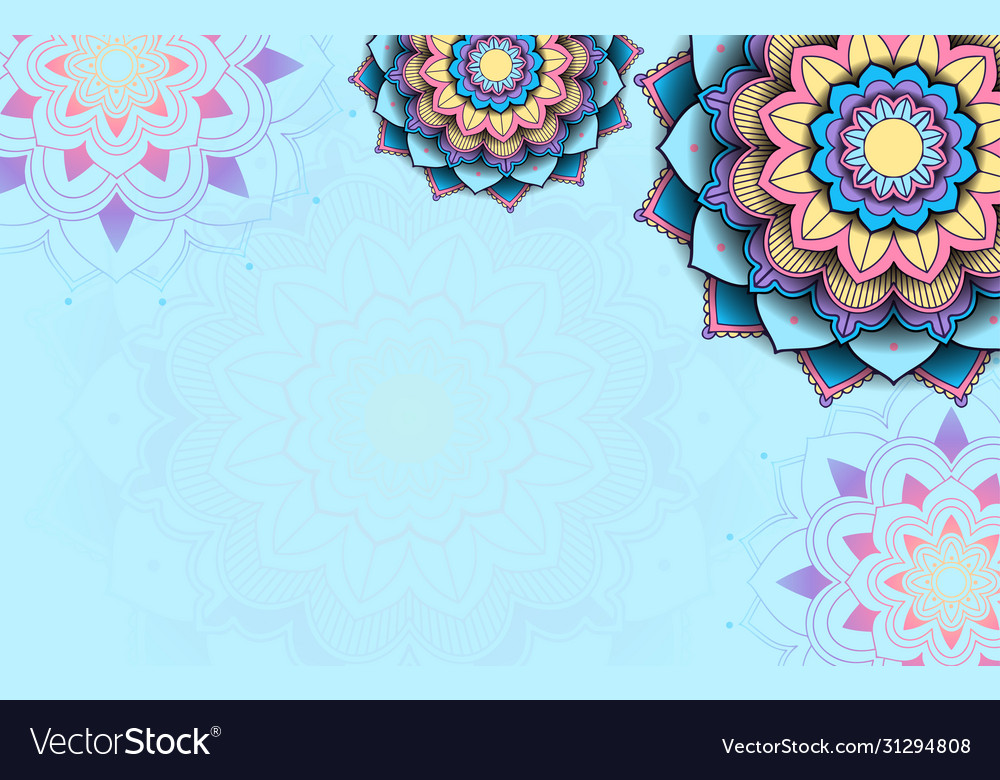 Background template with mandala pattern design vector image Background template with mandala pattern design