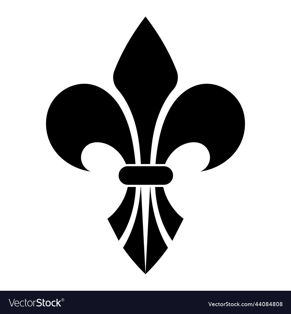 Black Royal Lily On A White Background Heraldic Vector Image