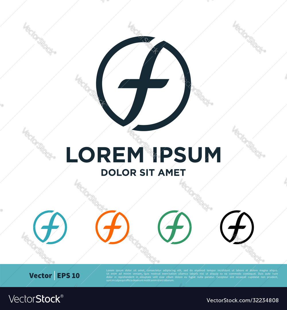 F letter icon logo template design eps 10 Vector Image