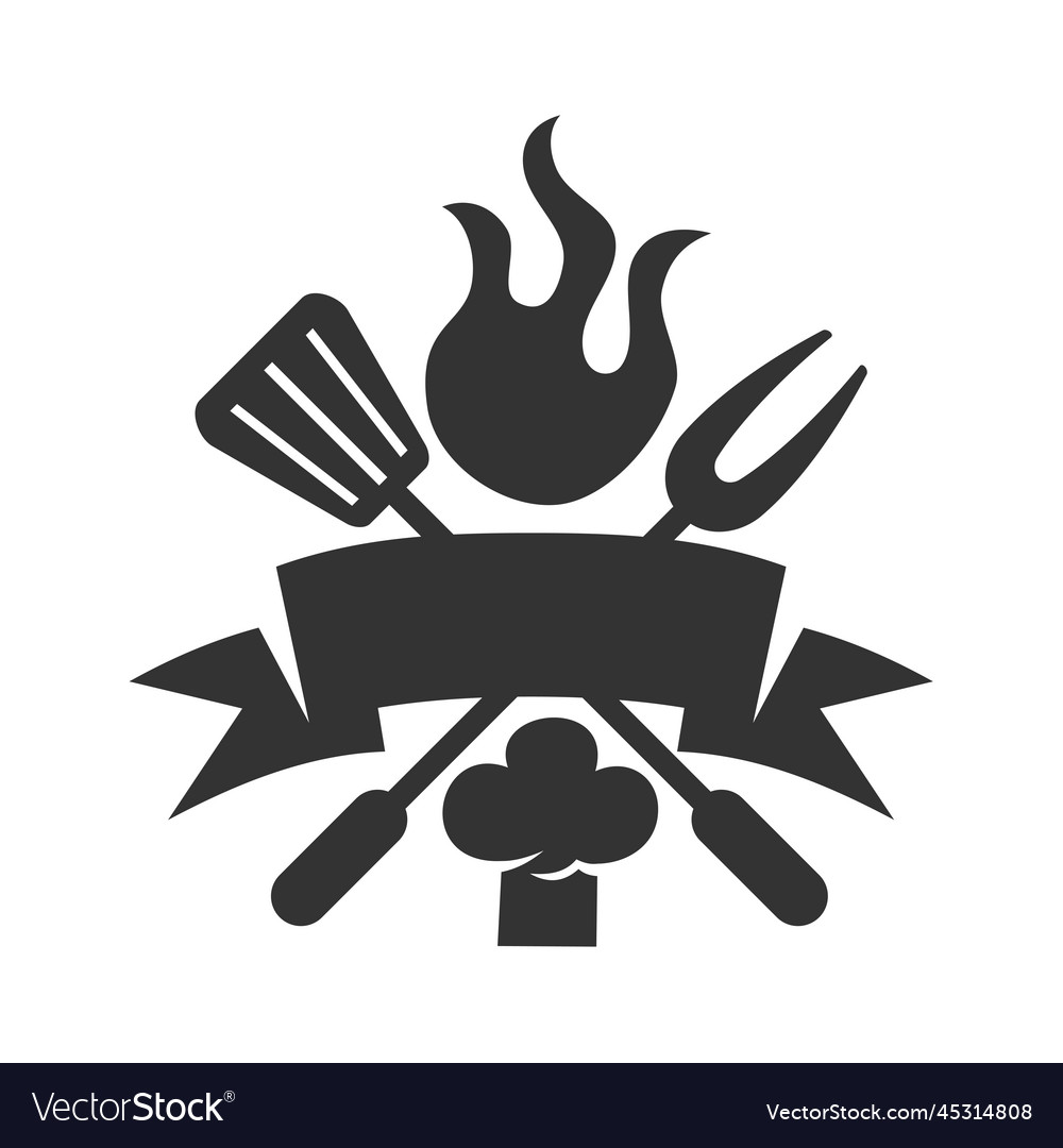 Hot grill logo template icon brand identity Vector Image