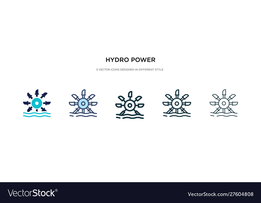 Hydro power icon in different style two colored vector image Hydro power icon in different style two colored