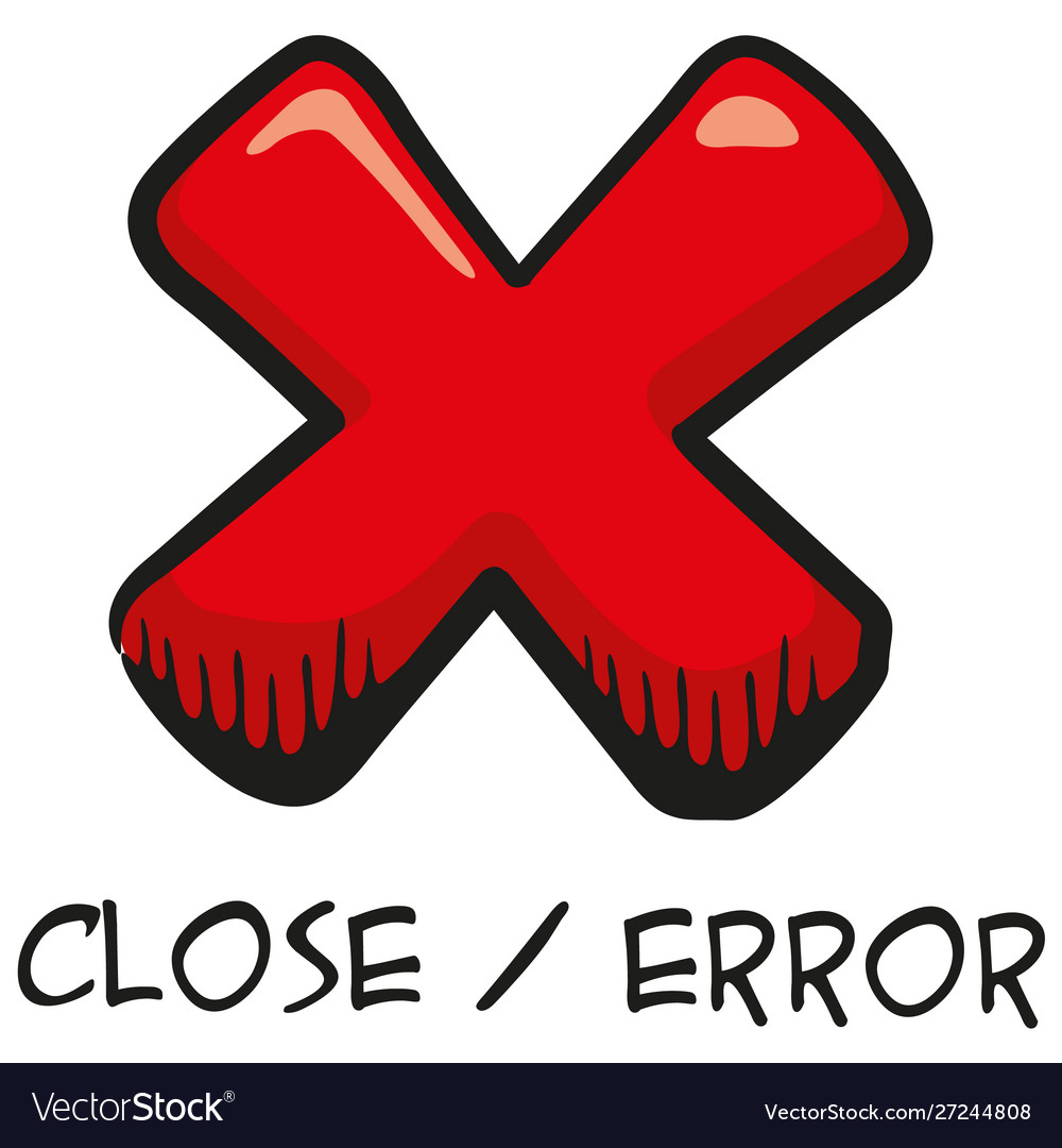 Icon button error delete fault letter x vector image Icon button error delete fault letter x